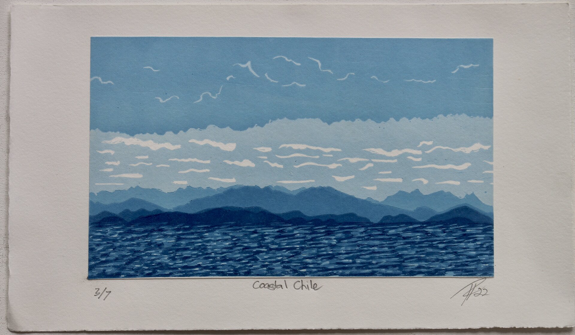 Coastal Chile linocut